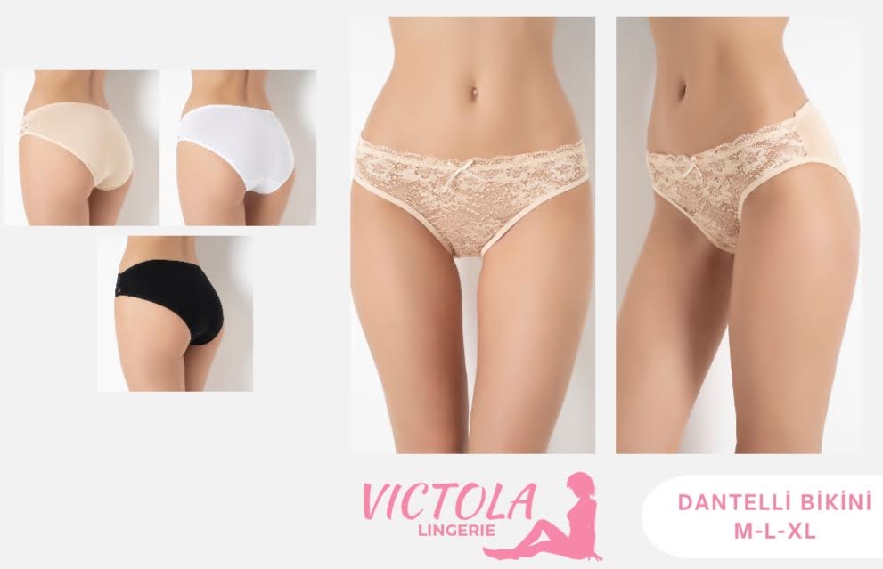 Victola%20İç%20Giyim%2012%20Adet%20Dantelli%20Bikini%20Külot%20203