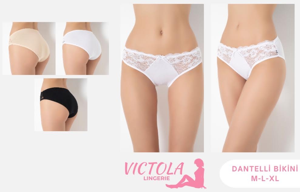 Victola%20İç%20Giyim%2012%20Adet%20Dantelli%20Bikini%20Külot%20204