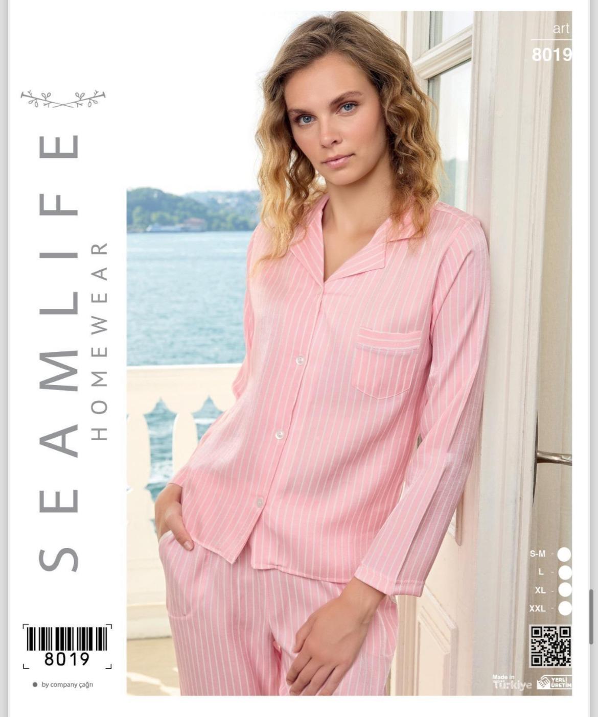 Seamlife%20Kadın%20Boydan%20Dümeli%20Pamuk%20Saten%20Pijama