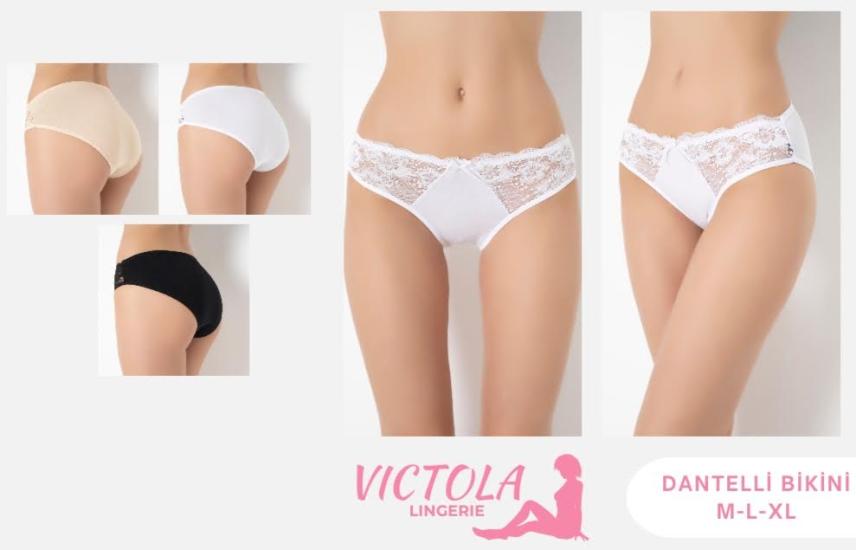 Victola İç Giyim 12 Adet Dantelli Bikini Külot 204